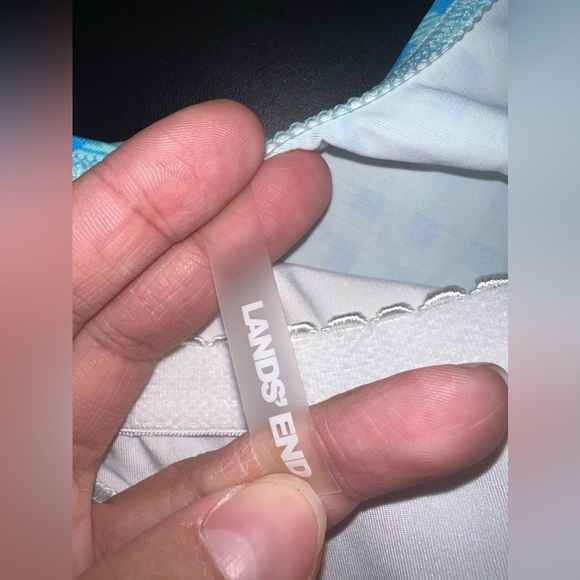 Land’s End Scoop Neck One Piece Floral Plaid Swimsuit Plus Petite Size 16P EUC - Picture 6 of 9